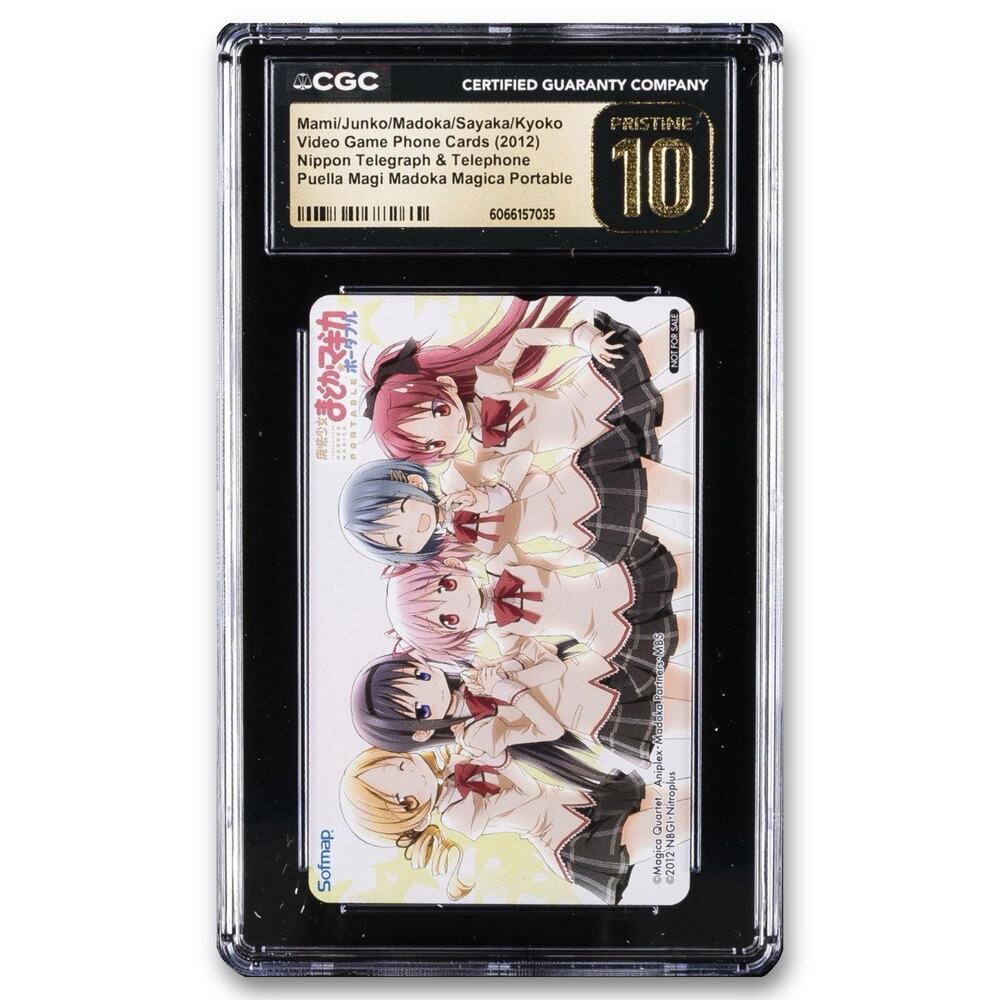 Puella Magi Madoka Magica Phone Card CGC 10 Madoka Mami Homura Sayaka Mint Gem